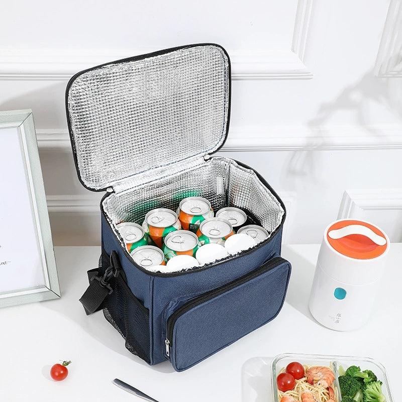Insulated Lunch Cooler Bag with PEVA Lining & Shoulder Strap