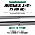 32mm Stainless Steel Tension Rod, Adjustable No Drill Rod for Closet, Curtain & Bathroom