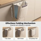Foldable Hanging Kitchen Trash Can for Cabinet Doors