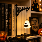 Halloween Ghost Bookshelf Lamp, Warm White Cordless Decorative Light