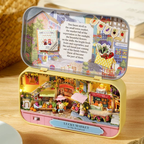 DIY Miniature Market House Kit with Furniture & LED Light