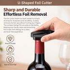 Rechargeable Electric Wine Opener Set with Foil Cutter, Pourer & Stopper