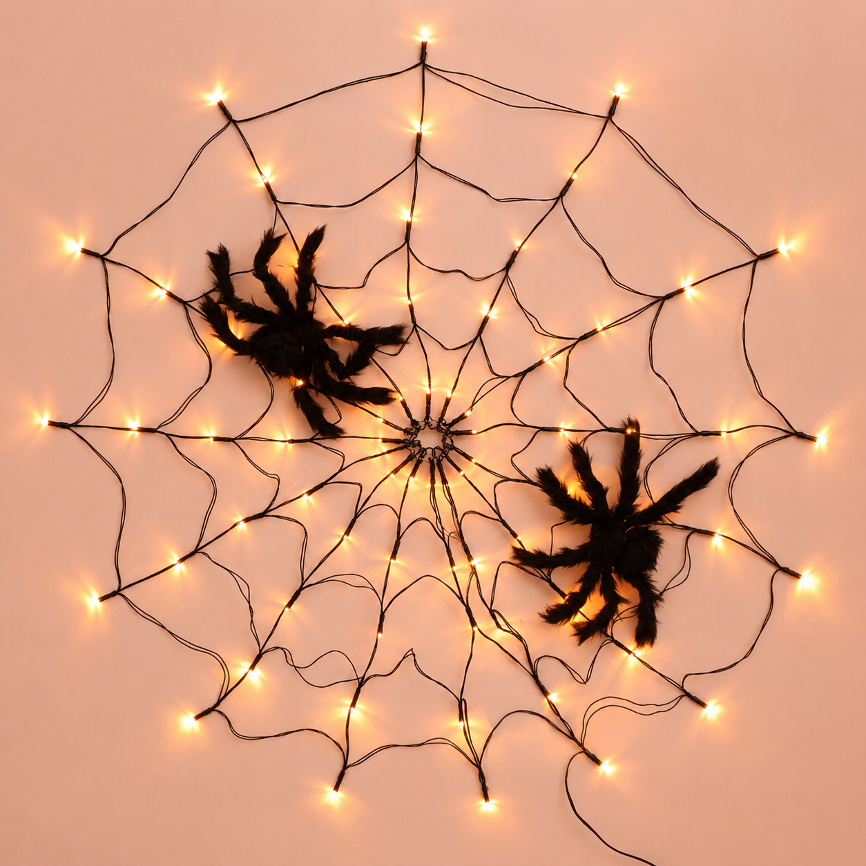 Halloween Spider Web Lights, LED Lighted Spider Web Decoration for Halloween Decor
