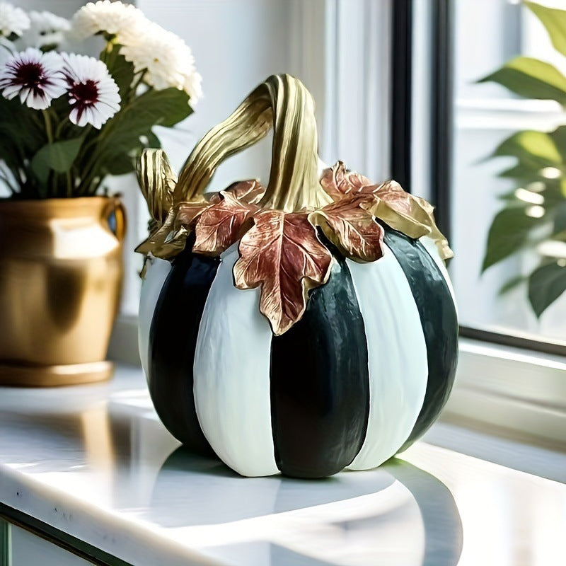 Pumpkin Decor Statue for Fall Halloween Tabletop Home Decoration