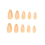 24-Piece French Gold Starburst Short Almond Press-On Nails