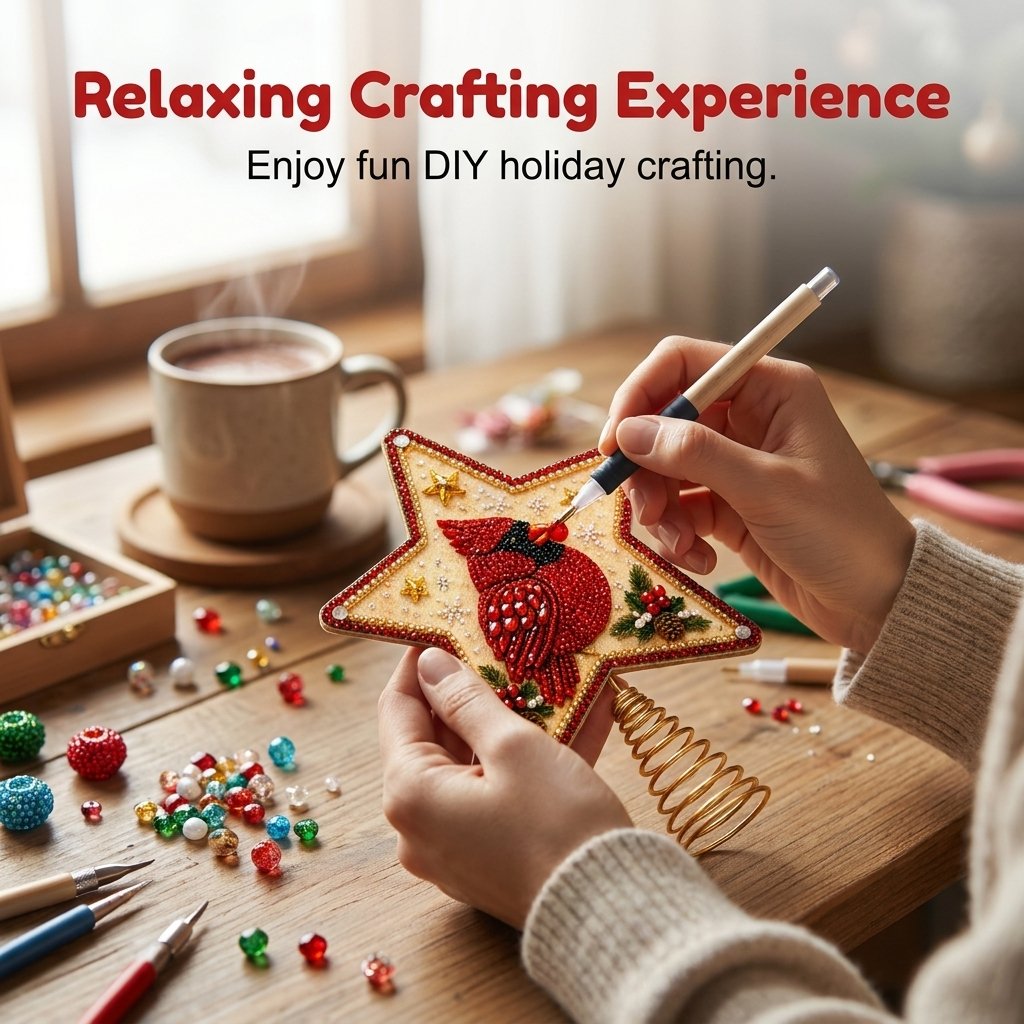 Pearl Diamond Art Christmas Tree Topper DIY Kit