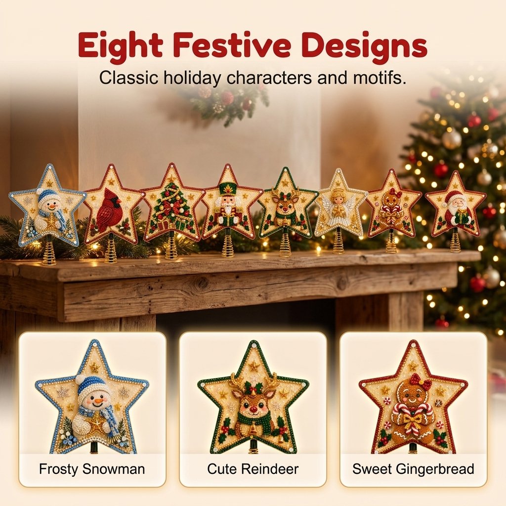 Pearl Diamond Art Christmas Tree Topper DIY Kit