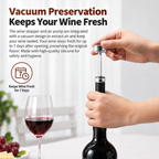 Rechargeable Electric Wine Opener Set with Foil Cutter, Pourer & Stopper