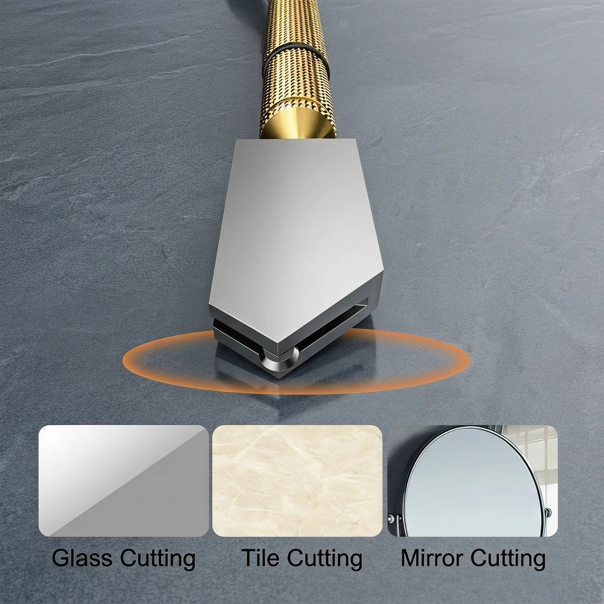 Designed For Practical DIY Glass Work Diamond Head Glass Cutter Tool for 3‑15mm Glass & Mirrors