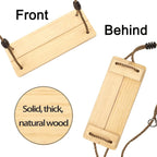 Wooden Swing Seat with Adjustable Rope, Outdoor Tree Swing Kit for Backyard