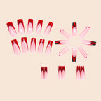 Halloween Spiderweb Hearts Long Square Press-On Nails, 24-Pc Kit