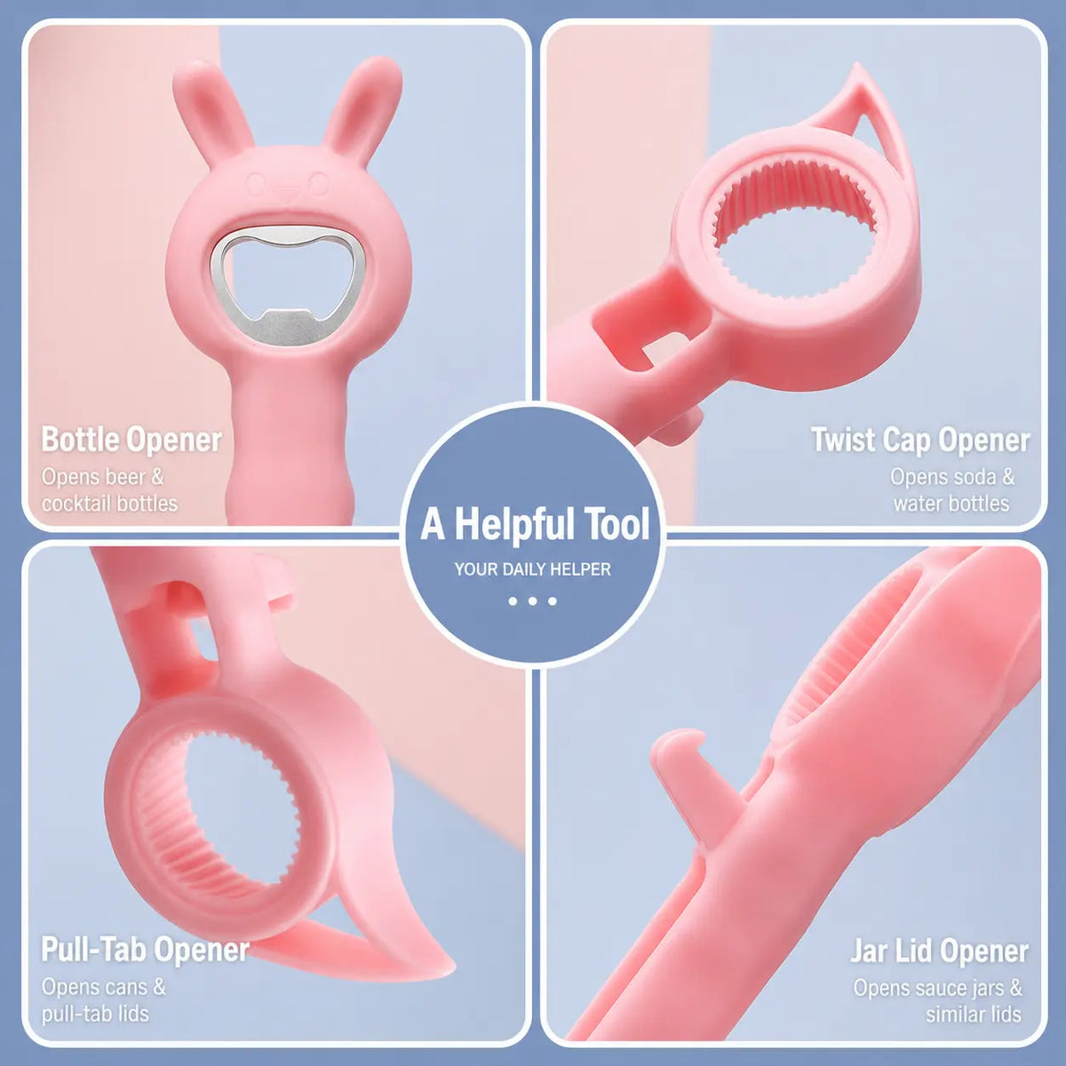 4‑in‑1 Multi‑Function Bottle & Jar Opener