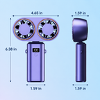 Portable Double-Cooler Handheld Fan with 5 Speeds for Travel Use
