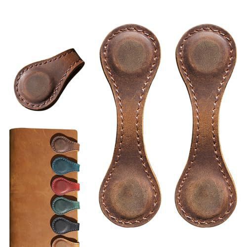 2 Pack Leather Magnetic Bookmarks for Books Journals Planners