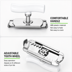 Adjustable Jar Opener with Stainless Steel Grip for Multiple Lid Sizes