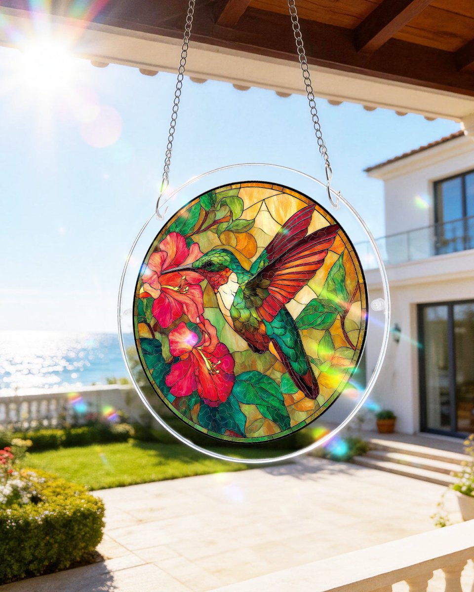 Acrylic Jigsaw Puzzle Suncatcher Emerald Flame Hummingbird