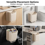 Foldable Hanging Kitchen Trash Can for Cabinet Doors