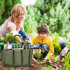 Garden Tool Organizer Tote Bag with Multiple Pockets
