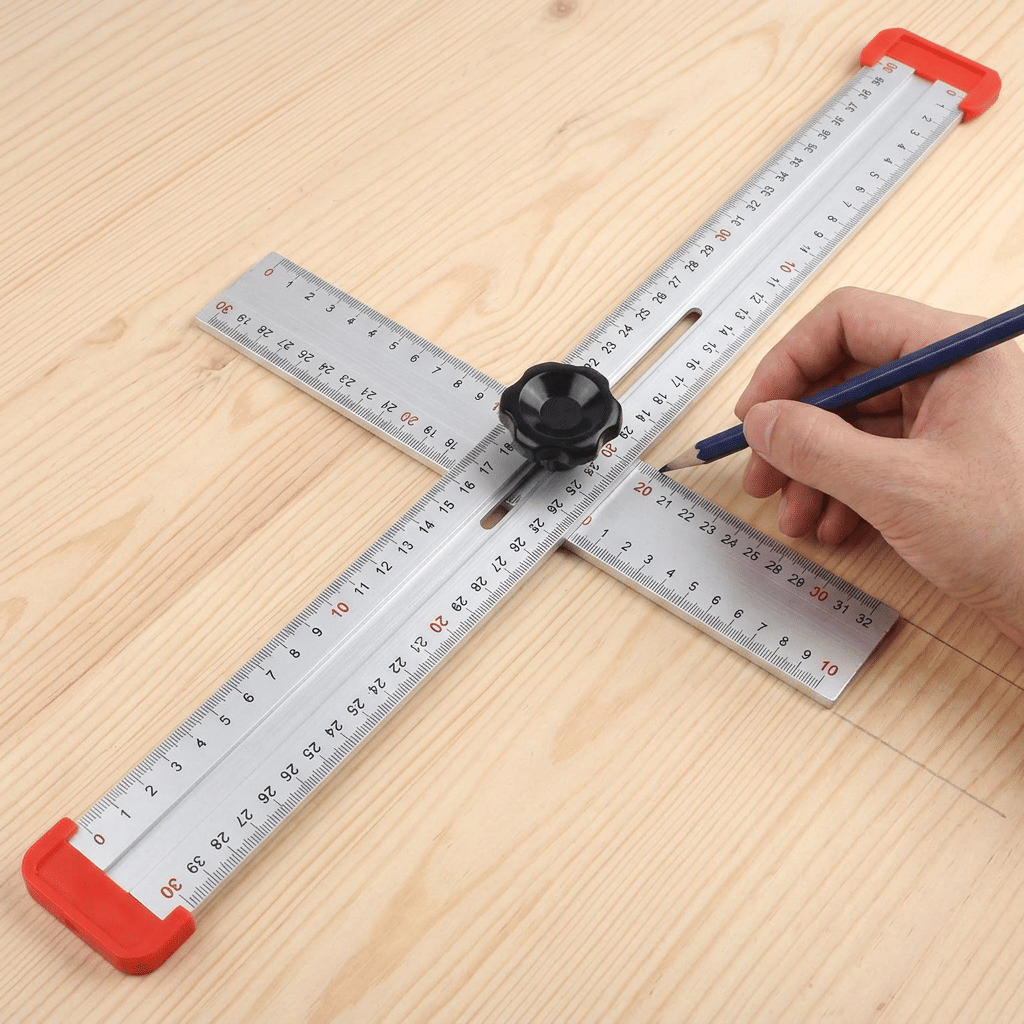 Adjustable Woodworking Measuring Tool, Angle Finder & Marking Ruler