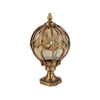 Outdoor Globe Pillar Light, Retro Glass Globe Post Lamp for Garden and Pathway