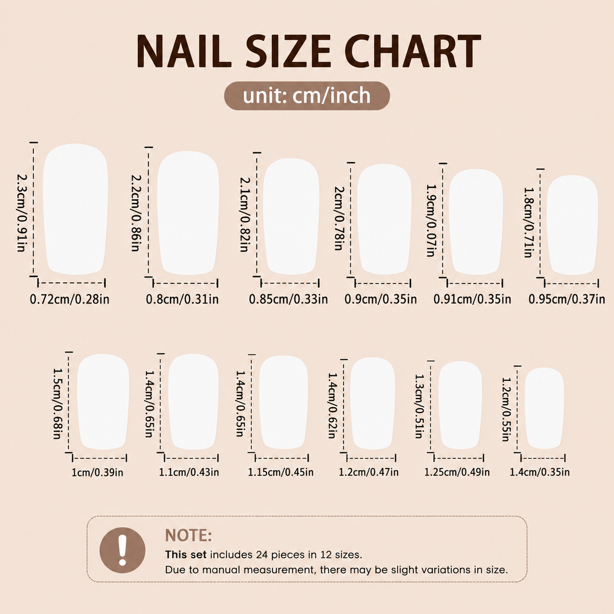 24-Piece Rose Pink Glitter Floral Square French Press-On Nails
