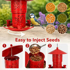 Metal Bird Feeder for Outside Retractable Hanging Feeder