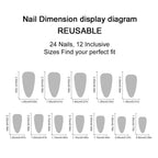 Halloween Black-and-Red Spiderweb Medium Almond Press-On Nails, 24-Pc