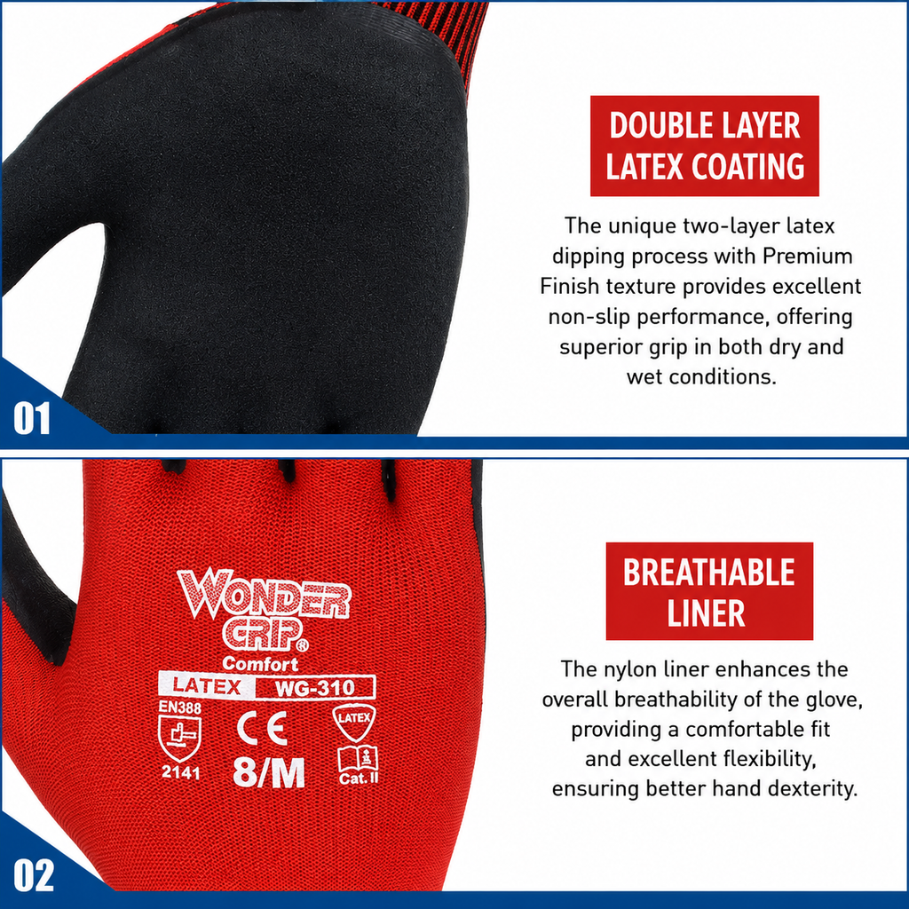 Cut Resistant Latex Coated Gardening Work Gloves