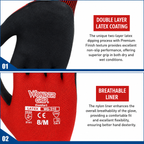 Cut Resistant Latex Coated Gardening Work Gloves