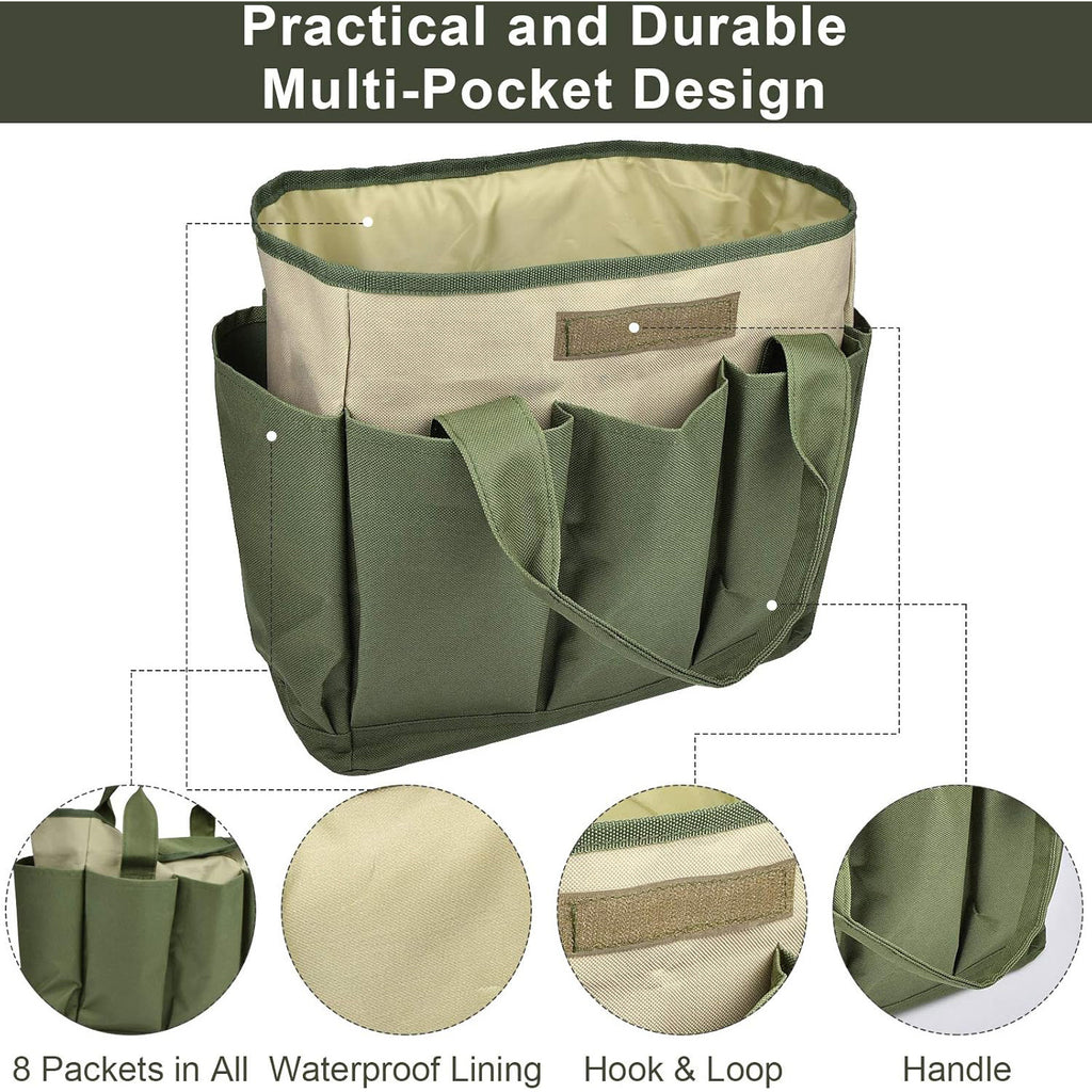 Garden Tool Organizer Tote Bag with Multiple Pockets