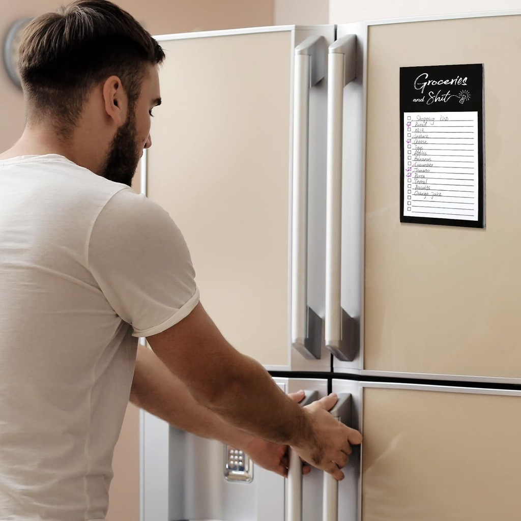 Magnetic Grocery List Notepad with Pen Holder for Fridge