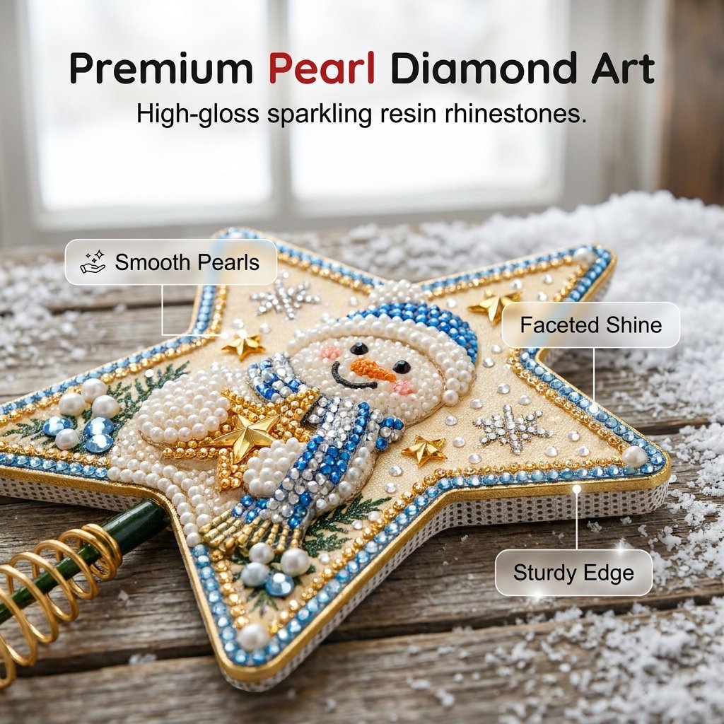 Pearl Diamond Art Christmas Tree Topper DIY Kit