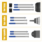 Long Handle Pet Waste Scooper Set with Rake, Spade & Tray