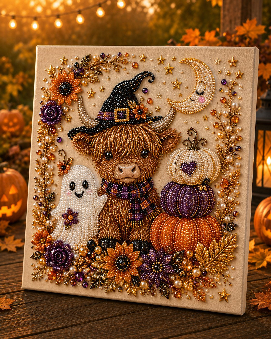 Halloween Ghost Pearl Diamond Painting DIY Art Kit, 3D Bead Craft
