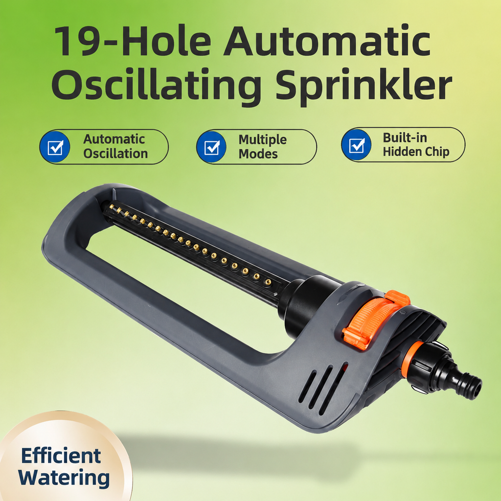 19-Hole Oscillating Lawn Sprinkler for Garden Yard Watering