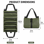 Roll Up Tool Bag with 5 Zippered Pockets Canvas Tool Organizer