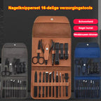 16 Piece Stainless Steel Nail Care Set with PU Leather Case