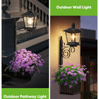 2 in 1 Solar Planter Lamp Post Waterproof Garden Patio Light