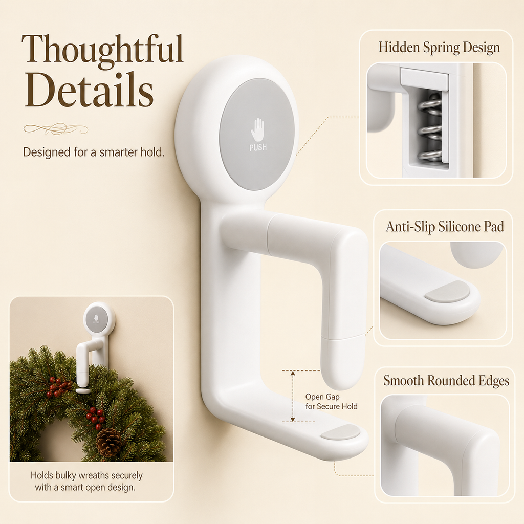 Christmas Spring-Lock Décor Hook