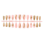 Gold 3D Floral French Long Almond Press-On Nails, 24-Pc Kit