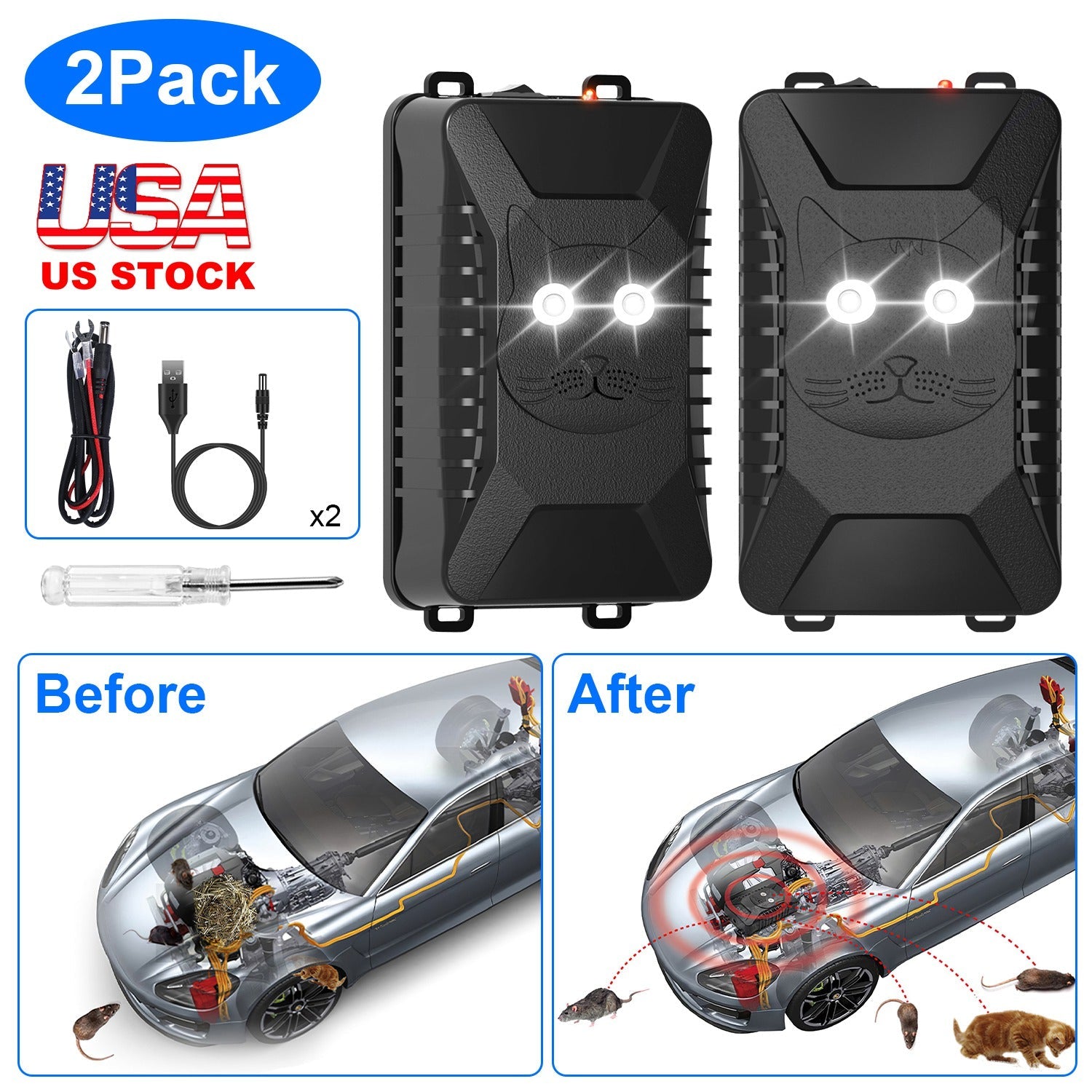 Ultrasonic Rodent Mouse Repellent Under Hood 2 Wildcat