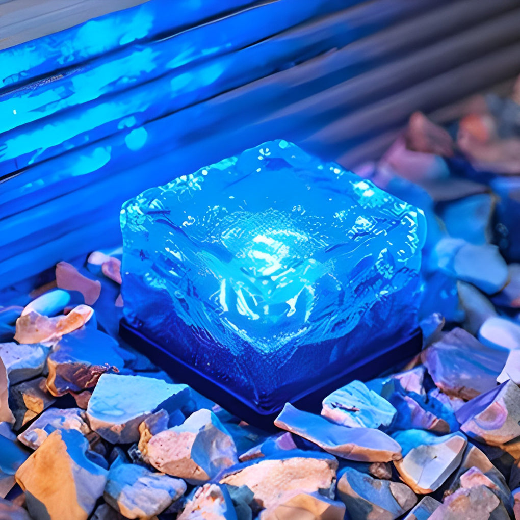 Outdoor Solar Ice Cube Lights, LED Step Lights for Garden Path & Patio