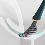 Silicone Toilet Brush with Wall Mounted Holder for Bathroom Cleaning