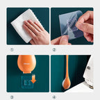 Silicone Toilet Brush with Wall Mounted Holder for Bathroom Cleaning