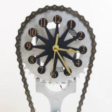 Rotating Gear Clock with Moving Gears, USB Powered Mechanical Tabletop Clock