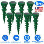 8-Pack Solar Mole Repellent Stakes – Waterproof Vibration