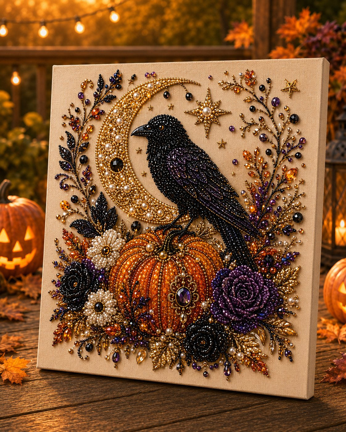 Halloween Ghost Pearl Diamond Painting DIY Art Kit, 3D Bead Craft