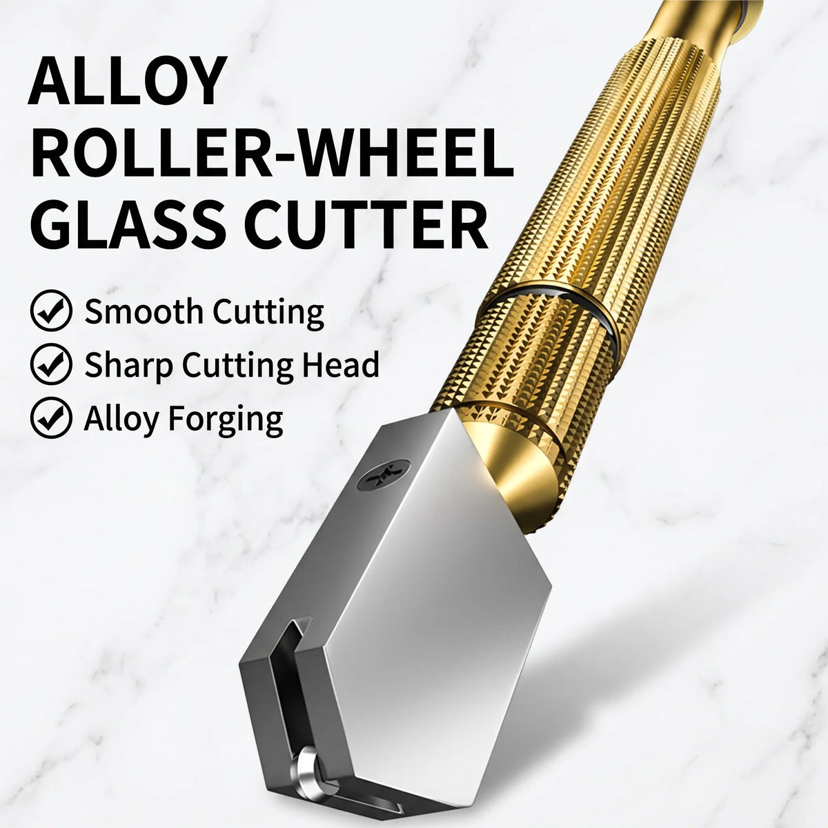 Designed For Practical DIY Glass Work Diamond Head Glass Cutter Tool for 3‑15mm Glass & Mirrors