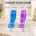 Silicone Back Scrubber with Easy-Grip Handles for Shower