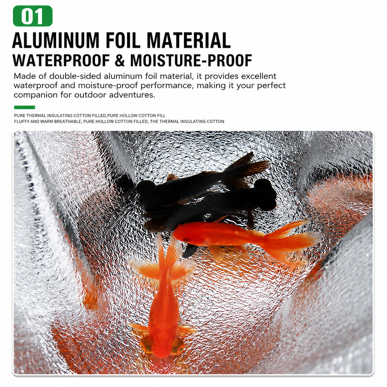 Foldable Aluminum Foil Picnic Mat for Camping & Beach